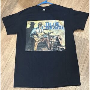 Blue Chicago Blues Club 1994 Pristine T Shirt Sz M Clark Street Rambler Painting